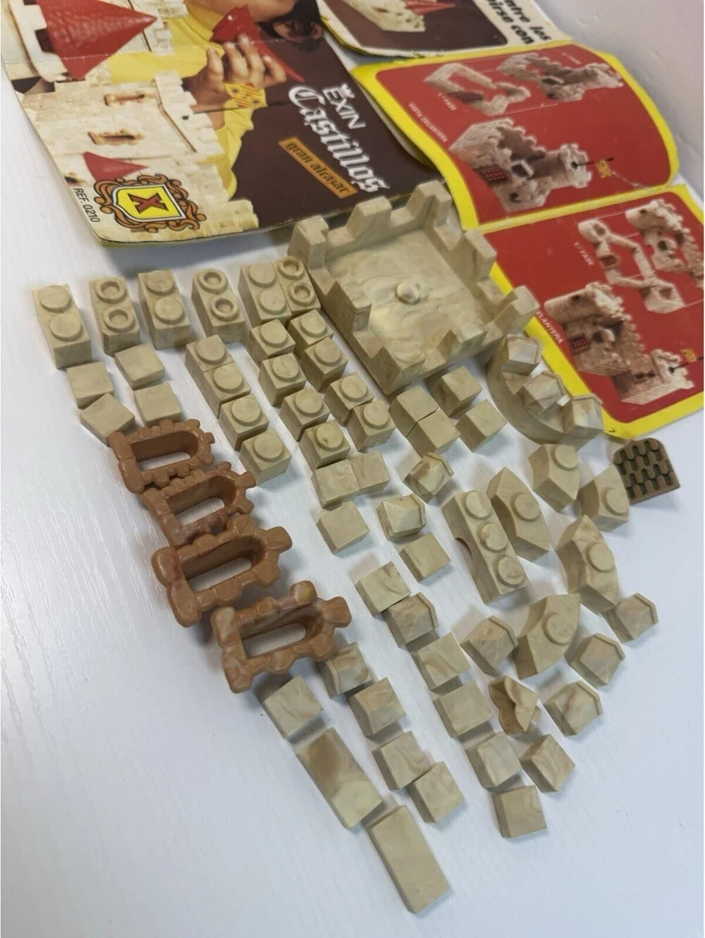 Vintage Exin Castillos Gran Alcazar 0210 Castle Building Toy Blocks Lot 73 Piece